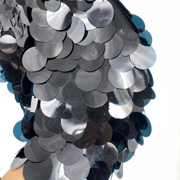 NBD | NWT Portra Mini Dress in Black Paillettes Party Disco Sequins M - Picture 14 of 16